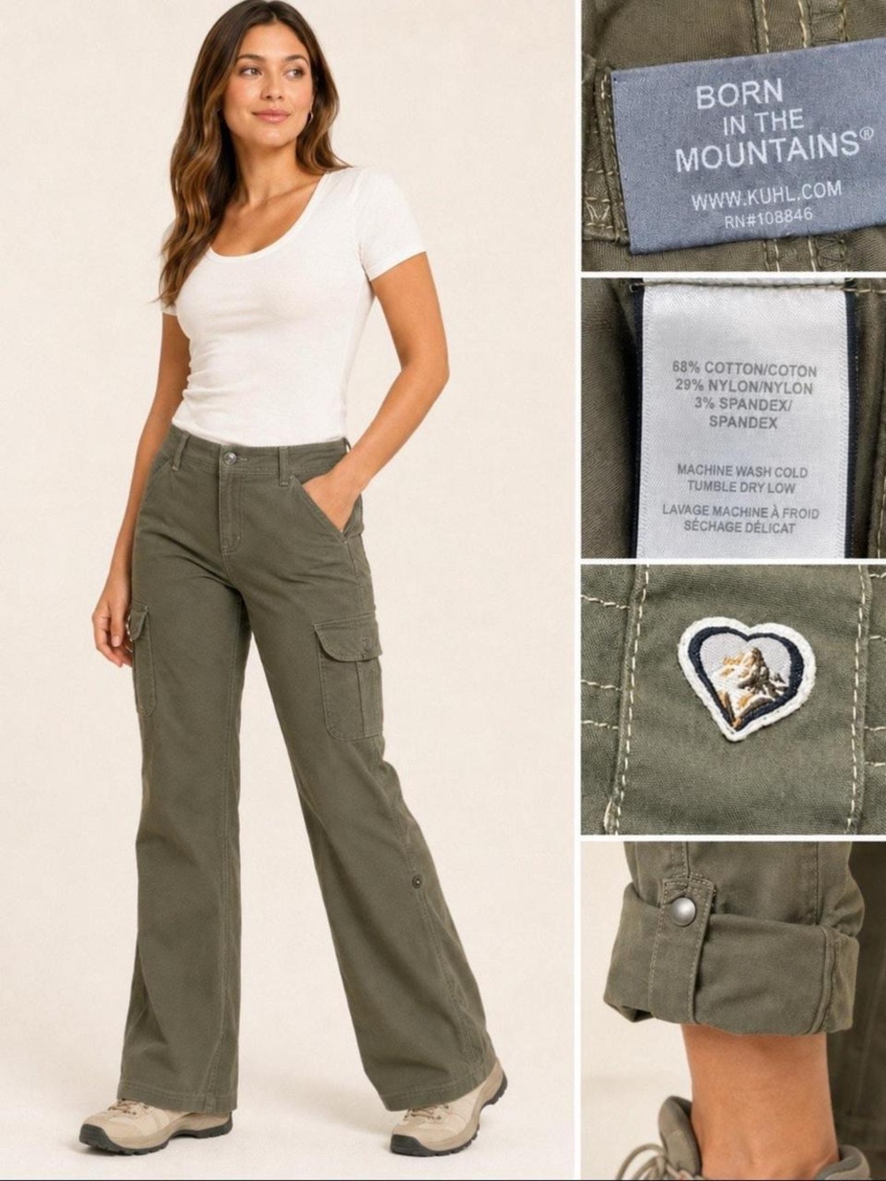 Kuhl Olive Green Cargo Hiking Pants size 6